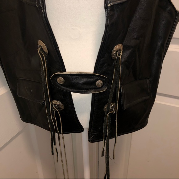 Branded garments inc mens motorcycle leather vest size large - Picture 2 of 9